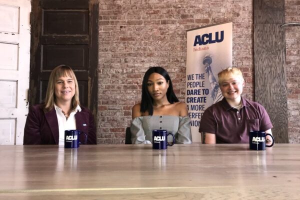 Kit Malone with transgender advocates Michelle Young and Lo Ray
