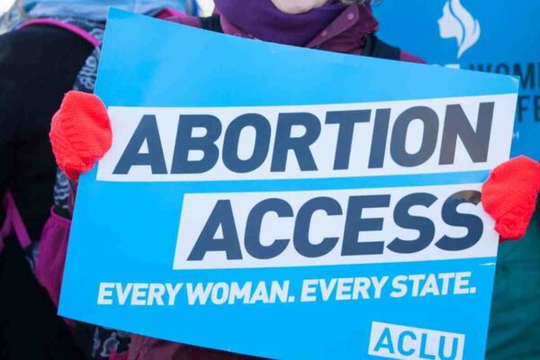 Rally sign that reads "Abortion Access"