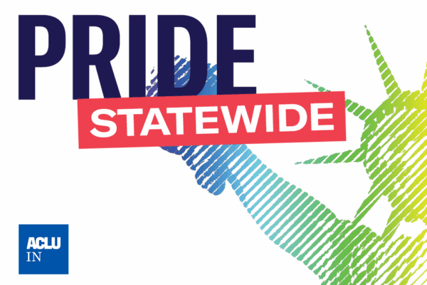 Pride Statewide: Statue of Liberty in rainbow colors