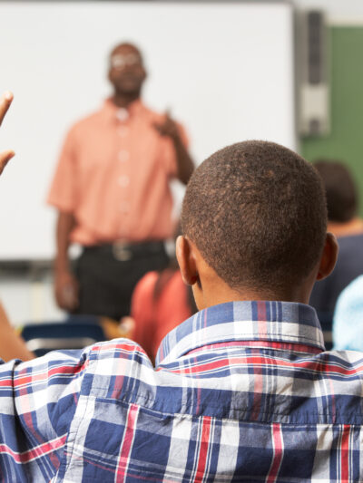 Student raising hand