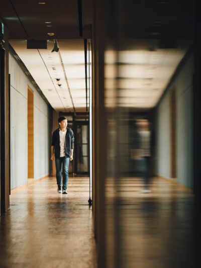 Student Walking in School