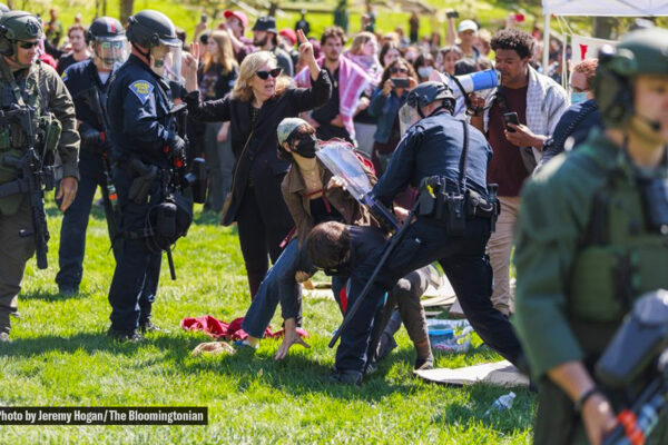 Police arrest protesters at IU Bloomington