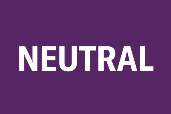 A dark purple background with white text that reads, "Neutral"