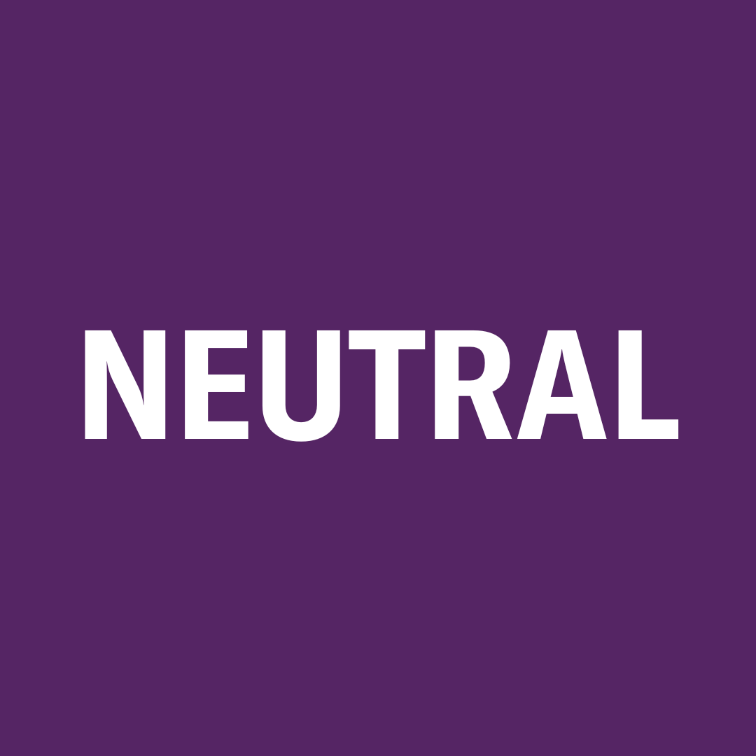 A dark purple background with white text that reads, "Neutral"