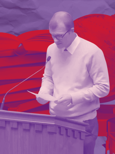 Randy Hudgins speaks at a Statehouse Committee