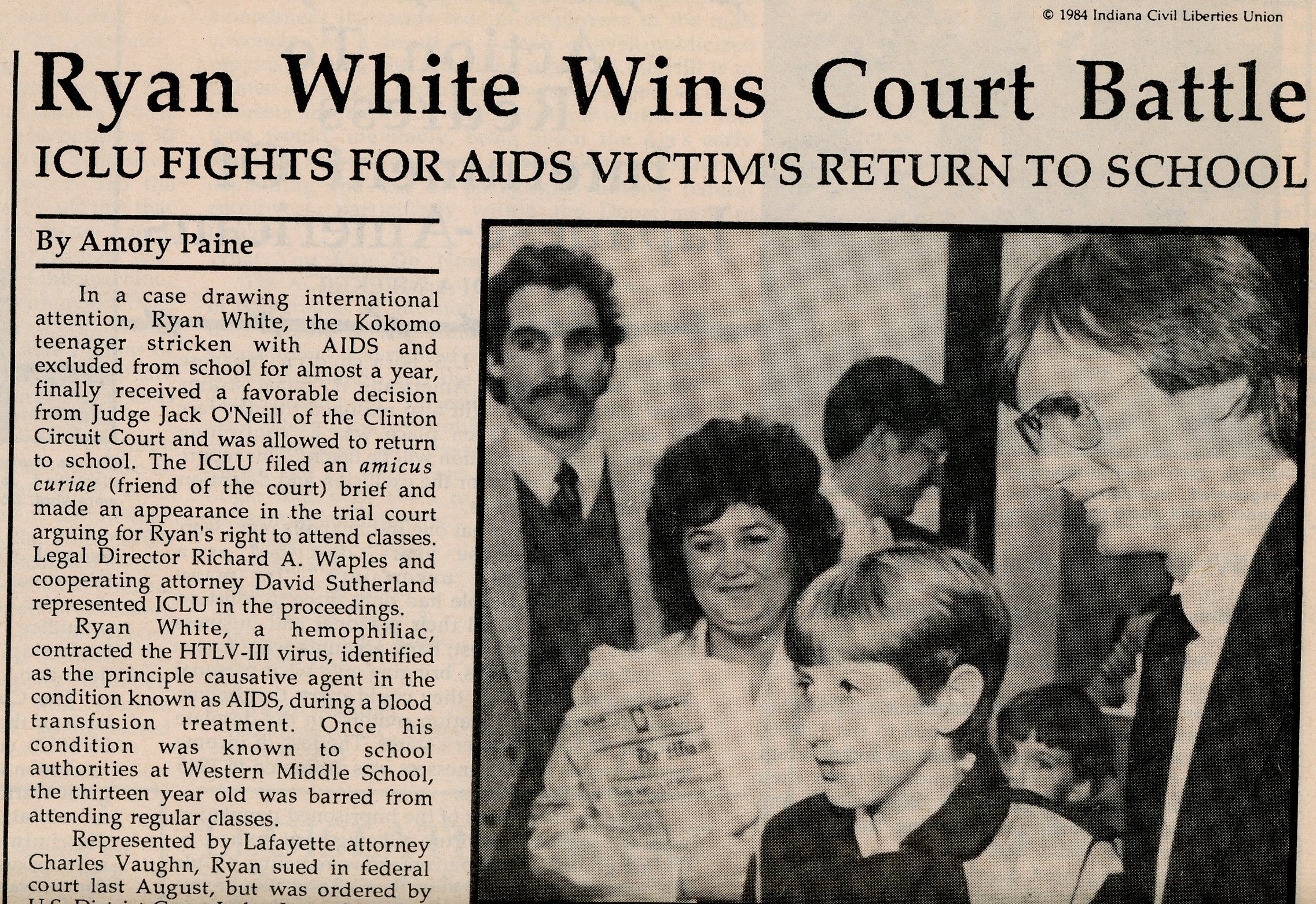 Ryan White AIDs 1987