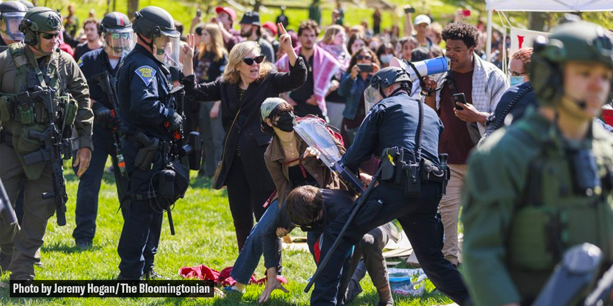 Police arrest protesters at IU Bloomington