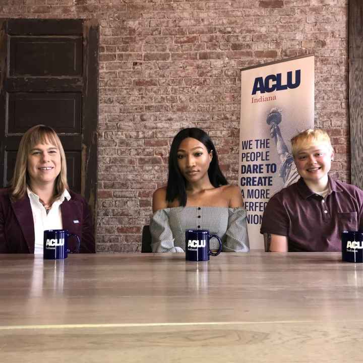 Kit Malone with transgender advocates Michelle Young and Lo Ray