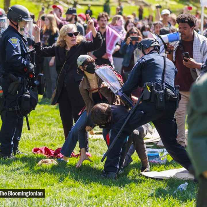 Police arrest protesters at IU Bloomington