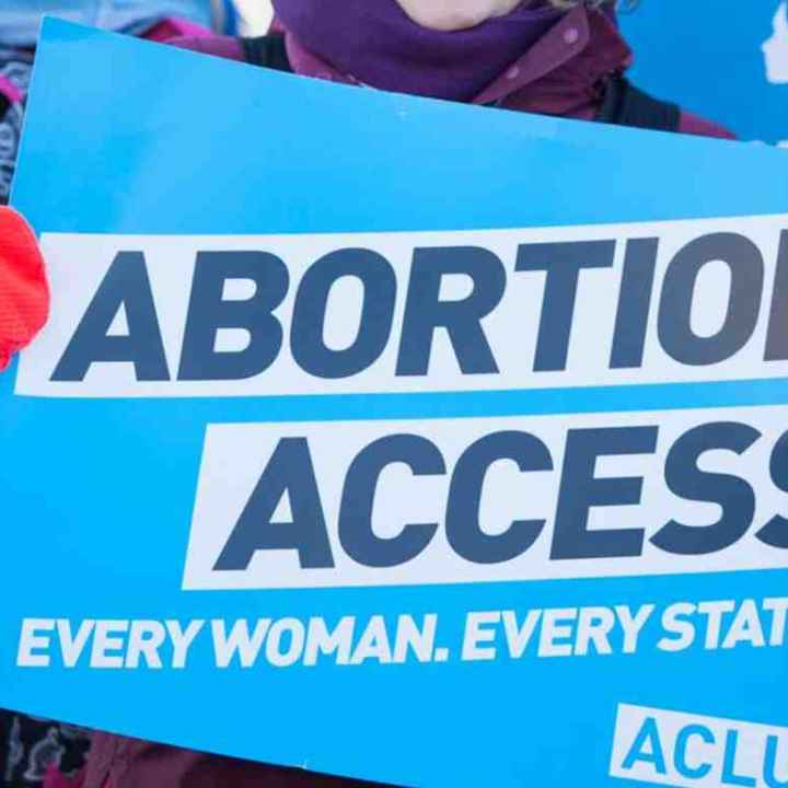 Rally sign that reads "Abortion Access" 